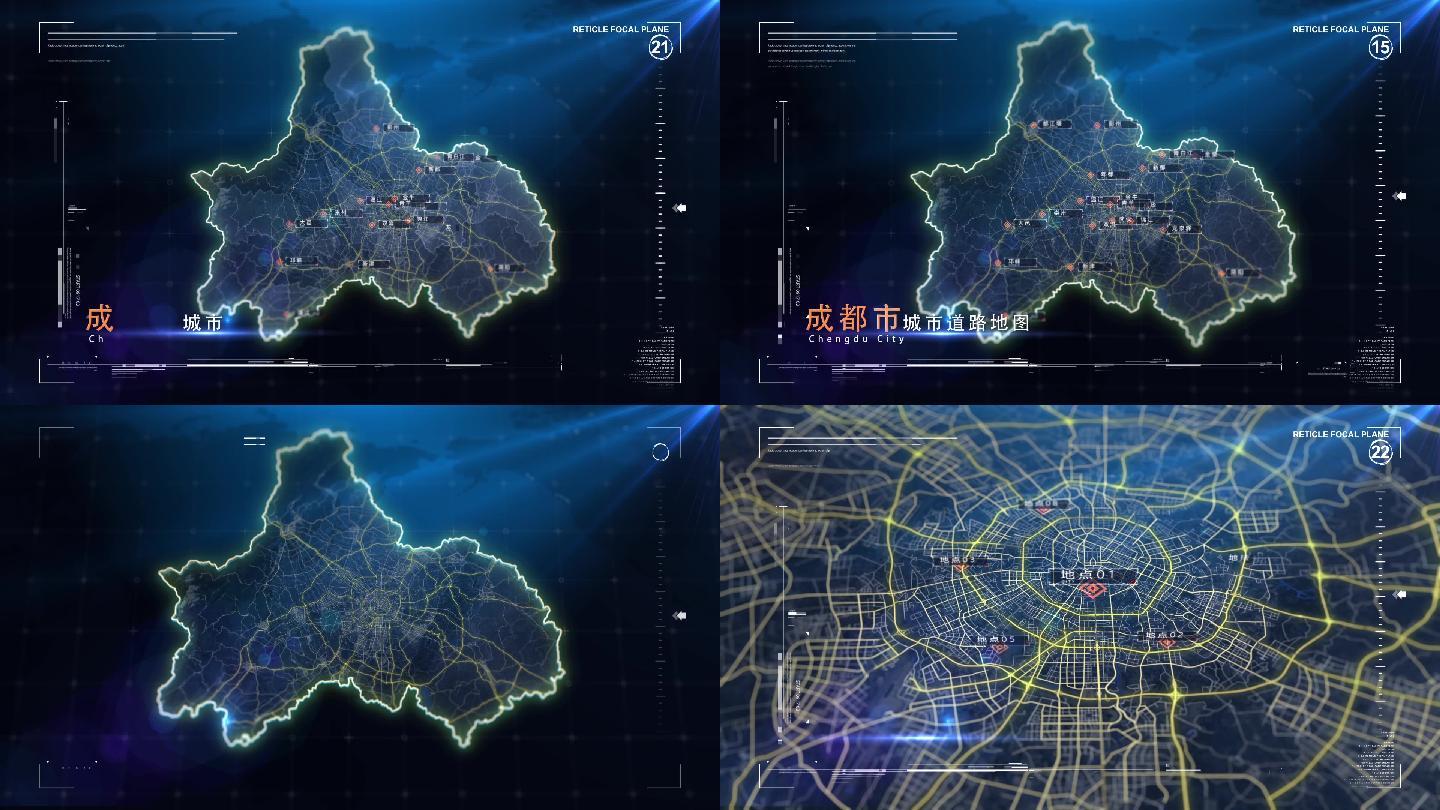 科技感成都市交通地图